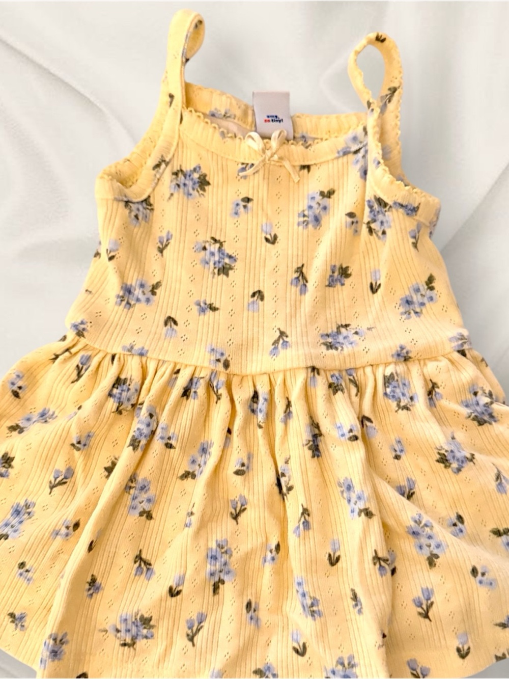 Old Navy Yellow Sundress with Blue Floral Print
